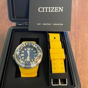 Eco-Drive Men's Citizen "Ecozilla" Promaster Dive Yellow Strap Watch 48mm, NIB
